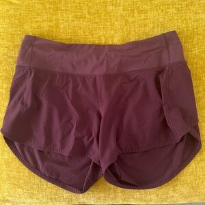 Lululemon Speed Up Shorts Size 8 Tall Maroon